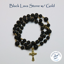 Load image into Gallery viewer, Black Lava Stone Rosary Bracelet