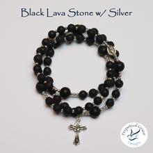 Load image into Gallery viewer, Black Lava Stone Rosary Bracelet