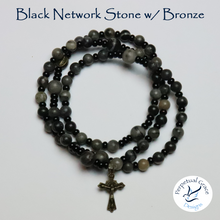 Load image into Gallery viewer, Black Network Stone Rosary Bracelet