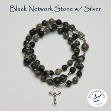 Load image into Gallery viewer, Black Network Stone Rosary Bracelet