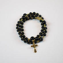 Load image into Gallery viewer, Black Obsidian Eye Stone Rosary Bracelet