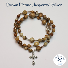 Load image into Gallery viewer, Brown Picture Jasper Rosary Bracelet