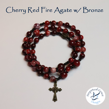 Load image into Gallery viewer, Cherry Red Fire Agate Rosary Bracelet