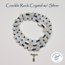 Load image into Gallery viewer, Crackle Rock Crystal w/ White Quartzite Rosary Bracelet