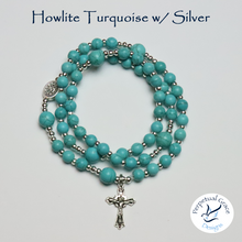 Load image into Gallery viewer, Howlite Turquoise Rosary Bracelet
