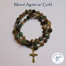 Load image into Gallery viewer, Mixed Agate w/ Glass Rosary Bracelet