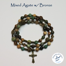 Load image into Gallery viewer, Mixed Agate w/ Glass Rosary Bracelet
