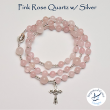 Load image into Gallery viewer, Pink Rose Quartz Rosary Bracelet