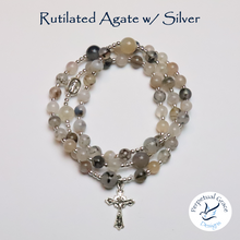 Load image into Gallery viewer, Rutilated Agate Rosary Bracelet