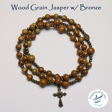 Load image into Gallery viewer, Wood Grain Jasper Rosary Bracelet