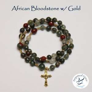 African Bloodstone Rosary Bracelet