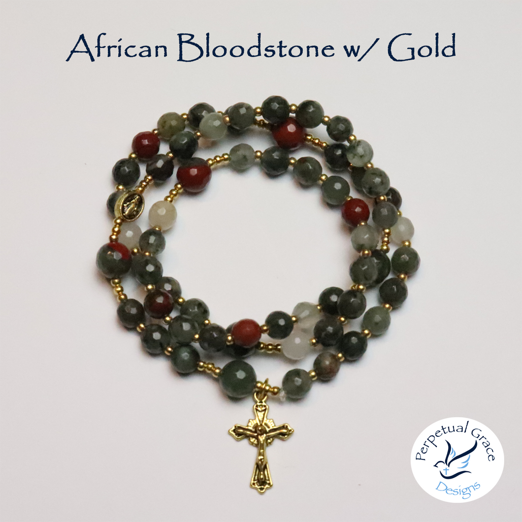African Bloodstone Rosary Bracelet