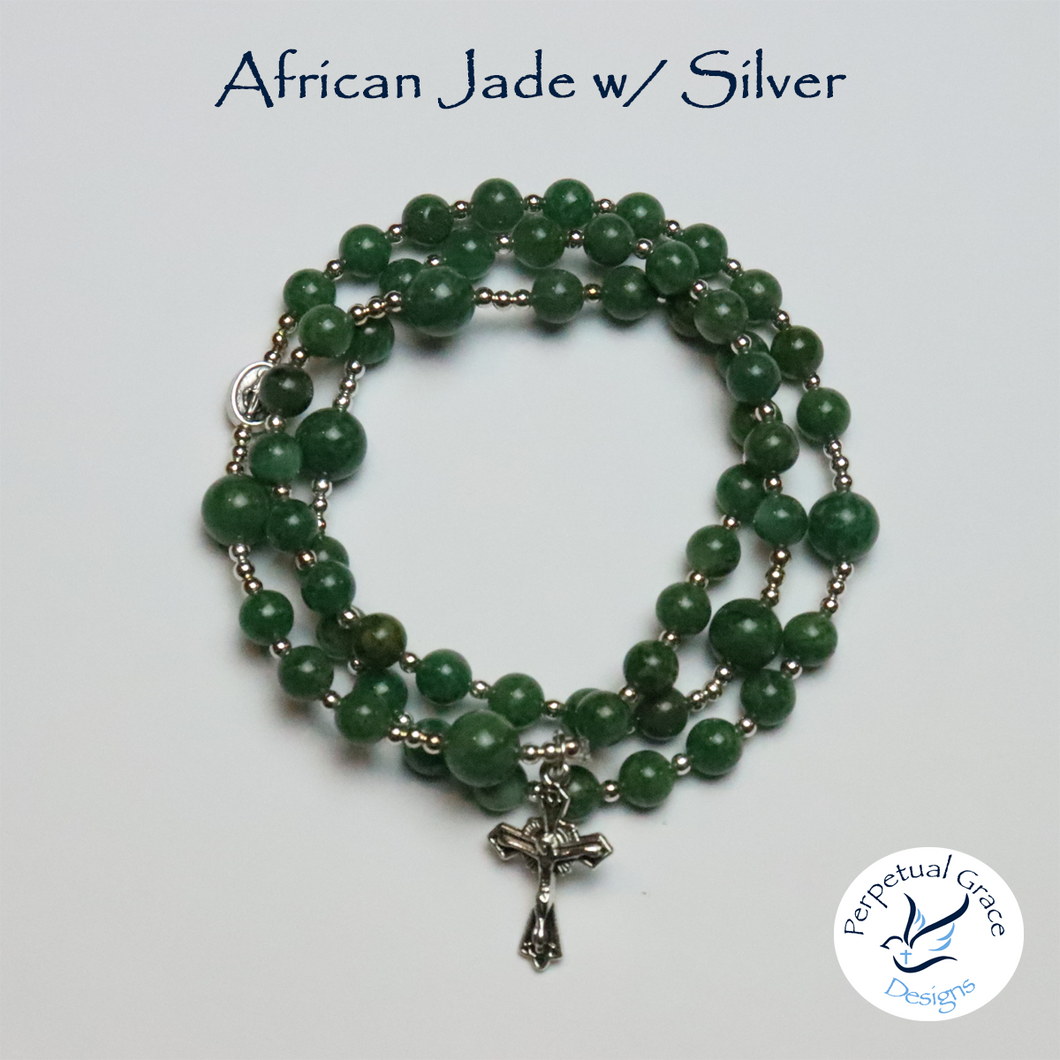 African Jade Rosary Bracelet