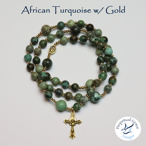 African Turquoise Rosary Bracelet
