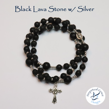 Load image into Gallery viewer, Black Lava Stone Rosary Bracelet
