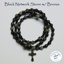 Load image into Gallery viewer, Black Network Stone Rosary Bracelet
