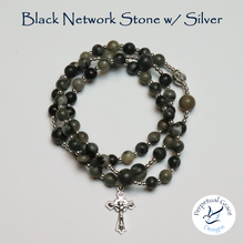 Load image into Gallery viewer, Black Network Stone Rosary Bracelet
