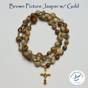 Brown Picture Jasper Rosary Bracelet