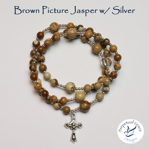 Brown Picture Jasper Rosary Bracelet