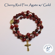 Load image into Gallery viewer, Cherry Red Fire Agate Rosary Bracelet
