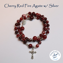 Load image into Gallery viewer, Cherry Red Fire Agate Rosary Bracelet
