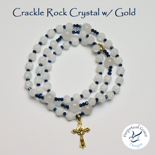 Load image into Gallery viewer, Crackle Rock Crystal w/ White Quartzite Rosary Bracelet
