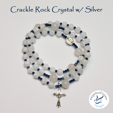 Load image into Gallery viewer, Crackle Rock Crystal w/ White Quartzite Rosary Bracelet
