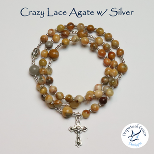 Crazy Lace Agate Rosary Bracelet