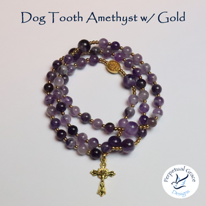 Dog Tooth Amethyst Rosary Bracelet