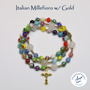 Italian Millefioro Rosary Bracelet