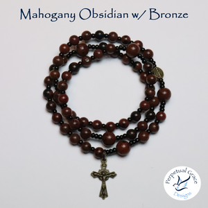 Mahogany Obsidian Rosary Bracelet