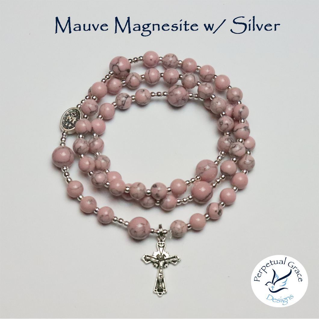 Mauve Magnesite Rosary Bracelet