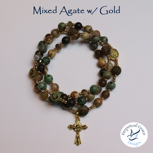 Load image into Gallery viewer, Mixed Agate w/ Glass Rosary Bracelet
