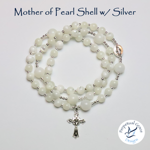 Mother of Pearl Shell Rosary Bracelet