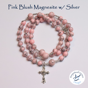 Pink Blush Magnesite Rosary Bracelet