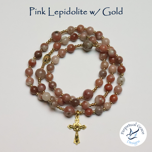Pink Lepidolite Rosary Bracelet