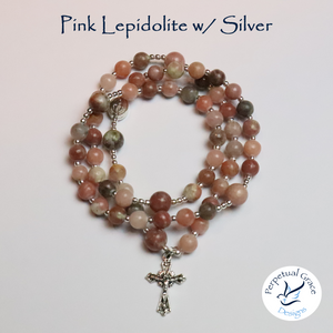 Pink Lepidolite Rosary Bracelet