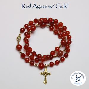 Red Agate Rosary Bracelet