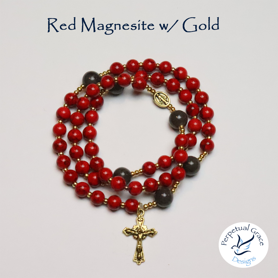 Red Magnesite Rosary Bracelet