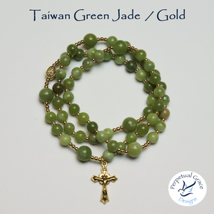 Taiwan Green Jade Rosary Bracelet