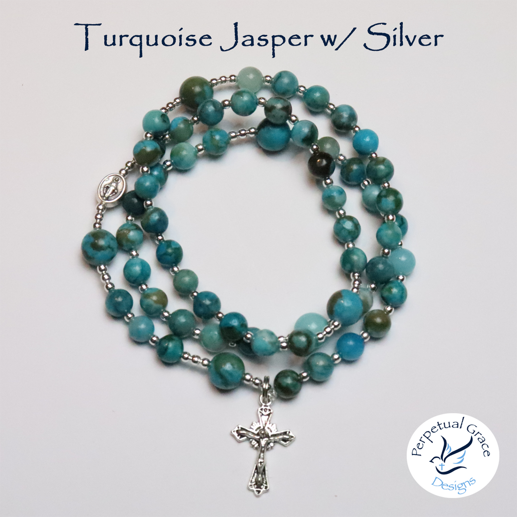 Turquoise Jasper Rosary Bracelet