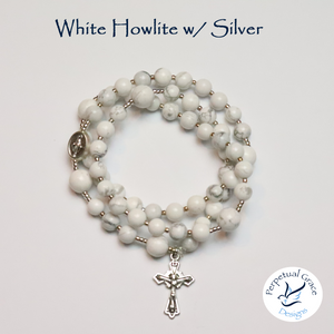 White Howlite Rosary Bracelet
