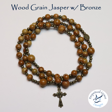 Load image into Gallery viewer, Wood Grain Jasper Rosary Bracelet
